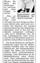 Roland Zimmermann fragt nach – Lesung mit Christian Schüle am Freitag, dem 17. August, 19:00