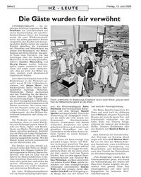 HZ Artikel: Die Gäste wurden fair verwöhnt