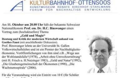 Vortrag von Prof. Binsenwanger im Kulturbahnhof Ottensoos