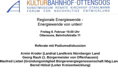 Veranstaltung zum Thema regionale Energiewende im Kulturbahnhof Ottensoos