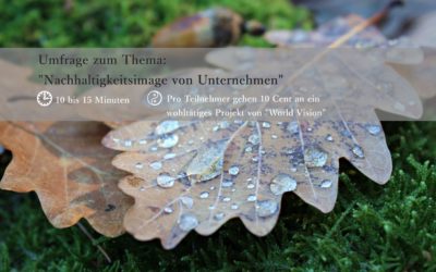 Bitte mitmachen bei Diana Amendts Umfrage zum Nachhaltigkeitsimage von Unternehmen
