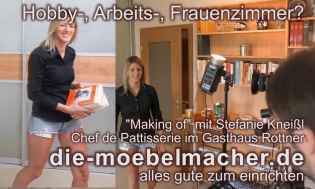 Hobby-, Arbeits-, Frauenzimmer – Beispiel mit höhenverstellbarem Schreibtisch mit Video vom Making of