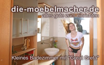 Kleines schönes Massivholz-Badezimmer mit „Great Greta“