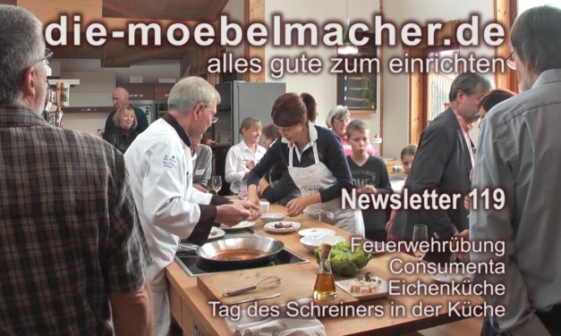 Newsletter 119:   Consumenta, Showküche, Sesselkonfigurator und Tag des Schreiners in der Küche