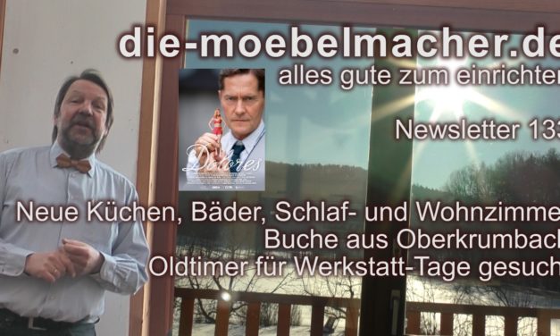 NL 133: Limettenküche, Holzstapeleinladung, neue Modelgeneration, Einradschlafzimmer, Schockfroster, Grimmepreis und Oldtimer, Weinkühlschranksonderangebot