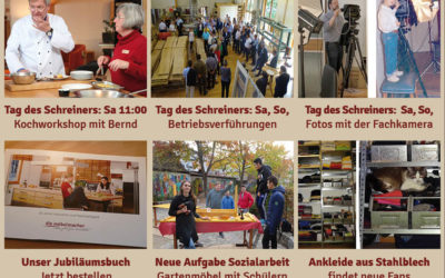 Newsletter 152: Tag des Schreiners + Jubiläumsbuch + Jugendsozialarbeit + NN über Massivholzmöbel