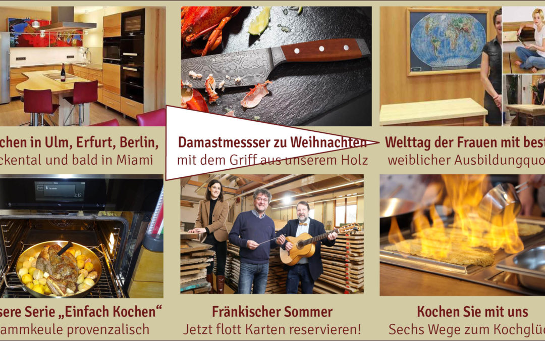 Newsletter 155: Neue Massivholzküchen, einfach Kochen, Weltfrauentag und der Damaszener Messer