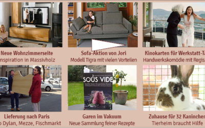 Newsletter 156: Neue Wohnzimmer, Sofaaktion, Kinokomödie, Bauhaus, Paris, Bob Dylan und Kaninchen