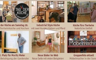 Newsletter 159: Sa. 28. Sep. Tag der Küche aus Massivholz, tierische Küchen, Bäder und Geschichten