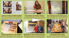 Newsletter 161: Wimmelbilderfolg, neues Eichenbüro, Küchen im Kunstmuseum, Rohe Klöße und Fischstäbchen, Damaszener Messer