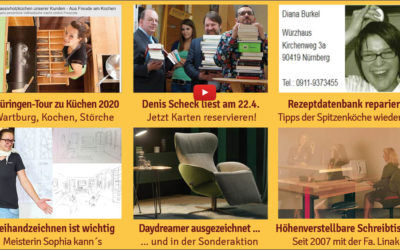 Newsletter 162: Thüringer Störche und Küchen, Rezepte online, Bleistiftgeburtstag, Relaxsessel-Designpreis und Küche geschenkt