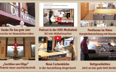 Newsletter 171: Unser Porsche, Penthouse-Video, BR-Podcast-Möbelmacher, neue Eschenküche in Ausstellung – Bettsysteme – Lichtsytem Slackline