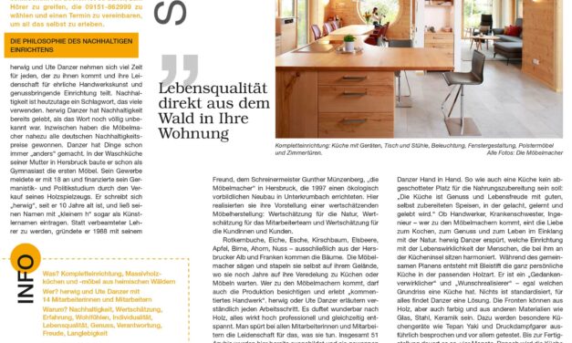 Einfühlsamer Artikel von Iris Lederer über die Möbelmacher in der Pegnitz-Zeitung