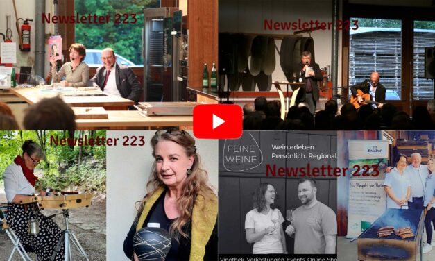 Newslestter 223: Werkstatt-Tage 25; es gibt noch Karten für Blues und Kusz und Scheck; jetzt anmelden; ProNatura-Schlafsystem verbessert;
