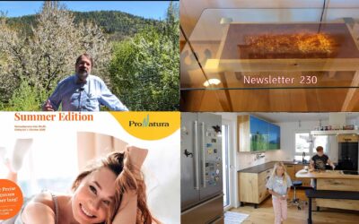 Newsletter 230: Umweltbundesamt-Workshop mit SynergisTen; Lauras Auswahlhilfe für Jori Relaxsessel; mannigfache TV-Möbel; Edelcouchtisch mit Rindentuch; Keramikplatten-Glück;